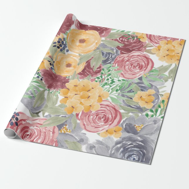 Flower Krona Presentpapper (Utrullad)