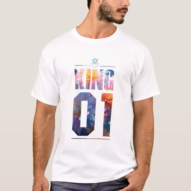 Flower Kung och Queen 01 T Shirt (Framsida)