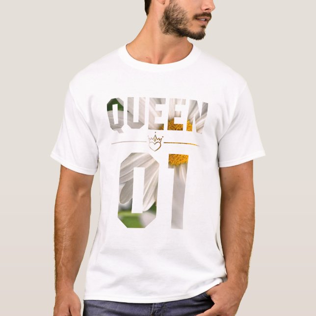 Flower Kung och Queen 01 T Shirt (Framsida)