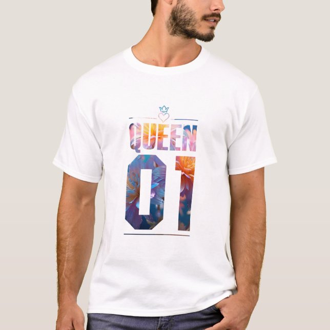 Flower Kung och Queen 01 T Shirt (Framsida)