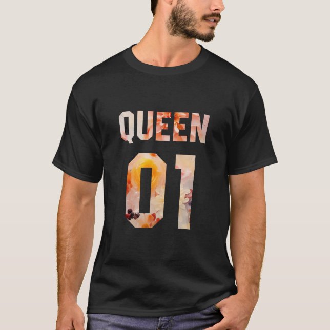 Flower Kung och Queen 01 T Shirt (Framsida)