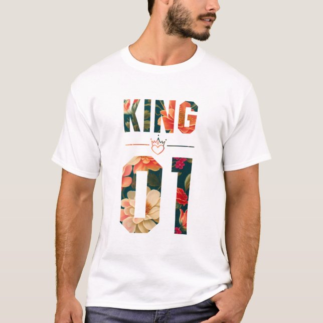 Flower Kung och Queen 01 T Shirt (Framsida)