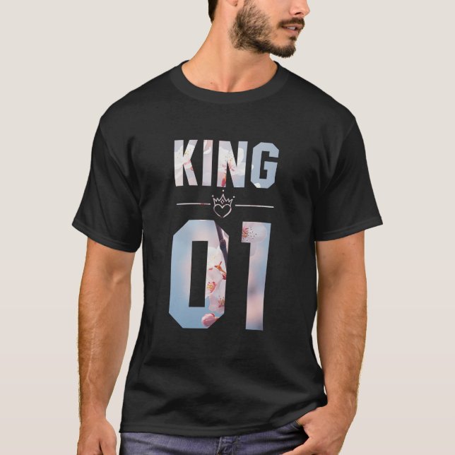 Flower Kung och Queen 01 T Shirt (Framsida)