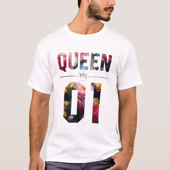 Flower Kung och Queen 01 T Shirt (Framsida)