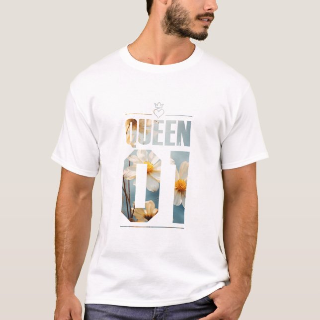 Flower Kung och Queen 01 T Shirt (Framsida)