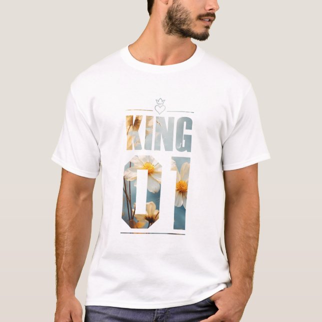 Flower Kung och Queen 01 T Shirt (Framsida)