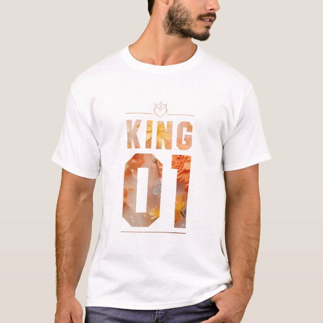 Flower Kung och Queen 01 T Shirt (Framsida)