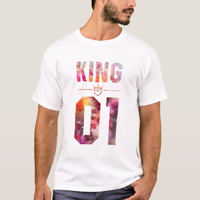 Flower Kung och Queen 01 T Shirt (Framsida)