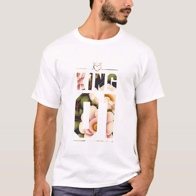 Flower Kung och Queen 01 T Shirt (Framsida)