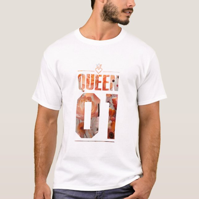 Flower Kung och Queen 01 T Shirt (Framsida)