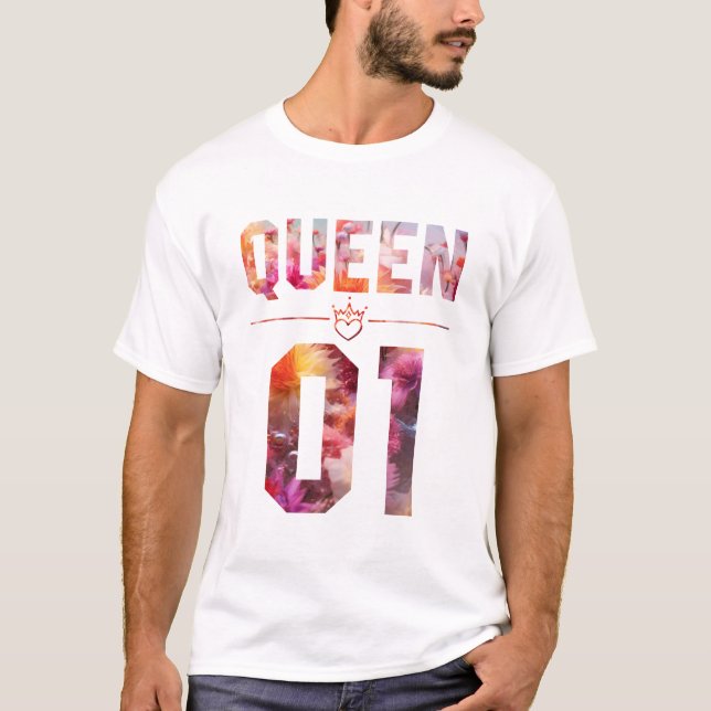 Flower Kung och Queen 01 T Shirt (Framsida)