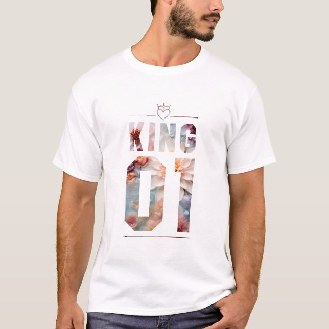 Flower Kung och Queen 01 T Shirt (Framsida)