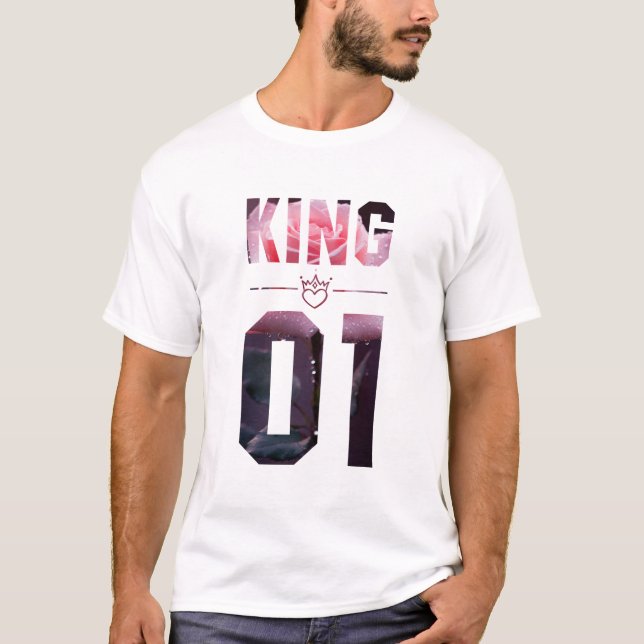 Flower Kung och Queen 01 T Shirt (Framsida)