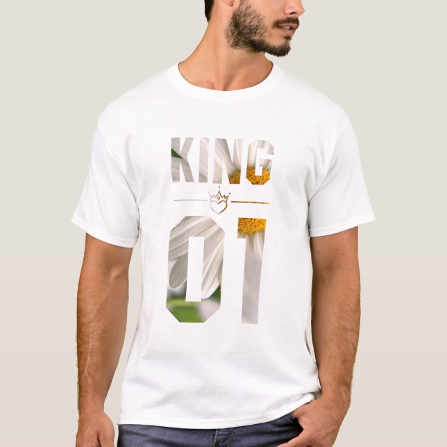 Flower Kung och Queen 01 T Shirt (Framsida)