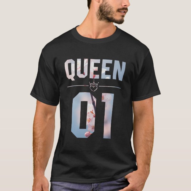 Flower Kung och Queen 01 T Shirt (Framsida)