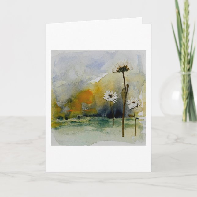 Flower Landscape Greeting Card Blank Inside  Kort (Framsida)