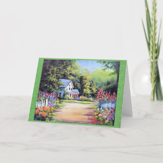 FLOWER LANE Land Hem på väg-Hälsning Tack Kort