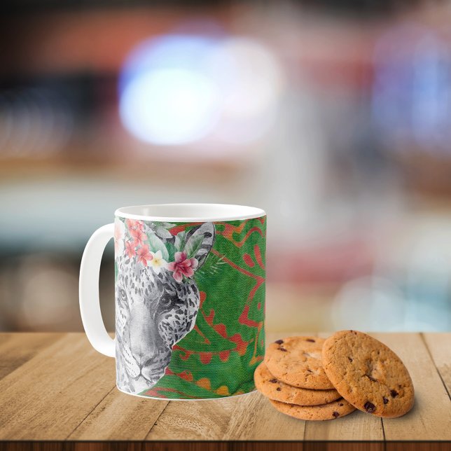 Flower Leopard Jungle Batik Kaffemugg (Skapare uppladdad)