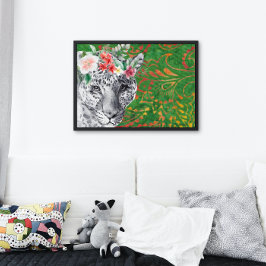 Flower Leopard Jungle Batik Poster