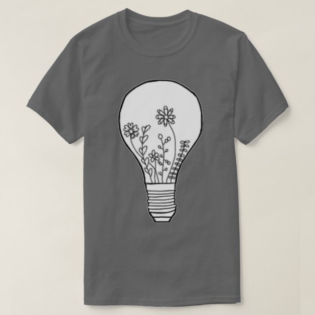 Flower Lightbulb T Shirt (Design framsida)