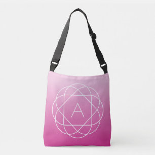 Flower-like Geometric Monogram Rosa Shaded Ombre Axelväska
