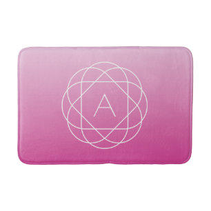Flower-like Geometric Monogram Rosa Shaded Ombre Badrumsmatta
