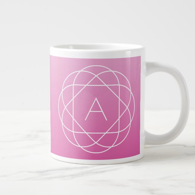 Flower-like Geometric Monogram | Rosa Shaded Ombre Jumbo Mugg (Höger)