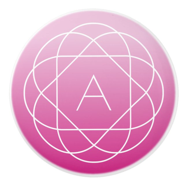 Flower-like Geometric Monogram | Rosa Shaded Ombre Knopp (Framsidan)