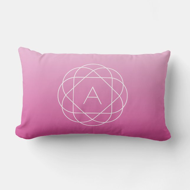 Flower-like Geometric Monogram | Rosa Shaded Ombre Lumbarkudde (Framsida)