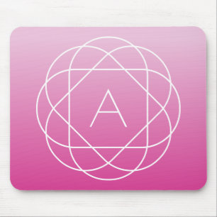Flower-like Geometric Monogram   Rosa Shaded Ombre Musmatta