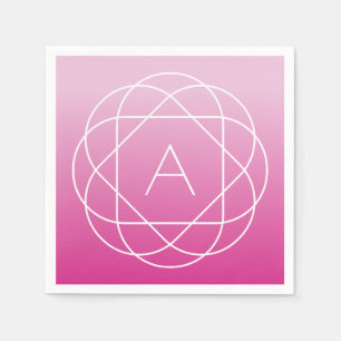 Flower-like Geometric Monogram Rosa Shaded Ombre Pappersservett