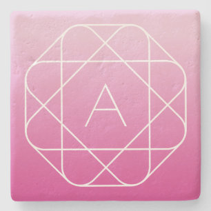 Flower-like Geometric Monogram Rosa Shaded Ombre Stenunderlägg