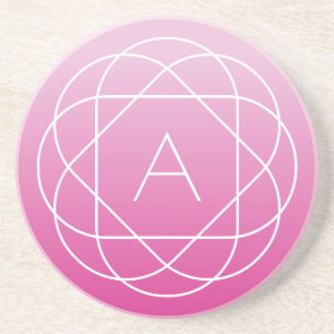 Flower-like Geometric Monogram Rosa Shaded Ombre Underlägg