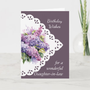 Flower Lilac Bouquet Dotter-in-law Kort