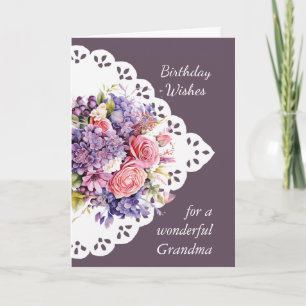 Flower Lilac Bouquet Grandma Grandmor Kort