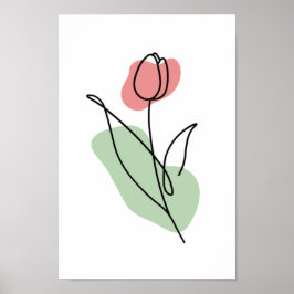 Flower Line Art Poster