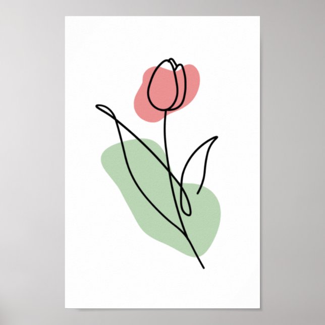 Flower Line Art Poster (Framsidan)