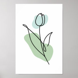 Flower Line Art Poster