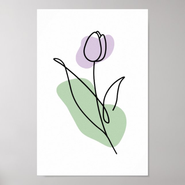 Flower Line Art Poster (Framsidan)