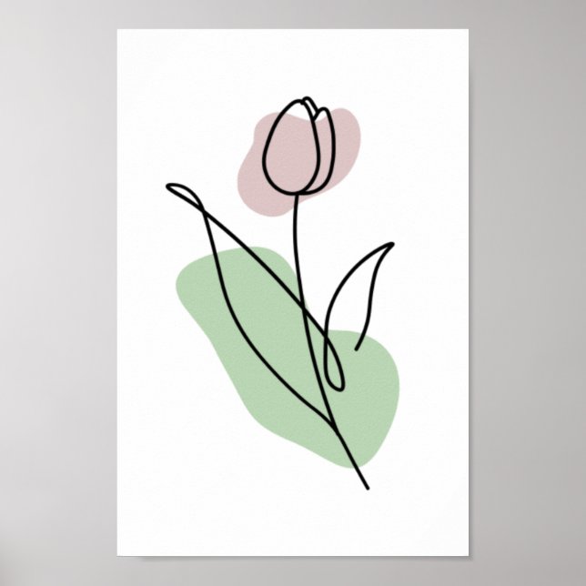 Flower Line Art Poster (Framsidan)