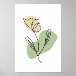 Flower Line Art Poster