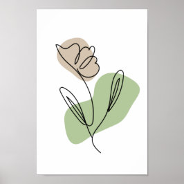 Flower Line Art Poster