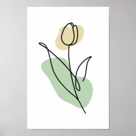 Flower Line Art Poster
