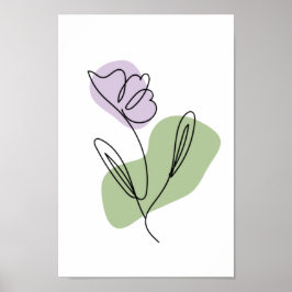 Flower Line Art Poster