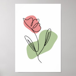 Flower Line Art Poster