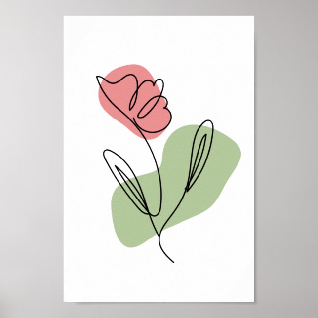 Flower Line Art Poster (Framsidan)