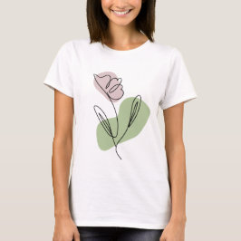 Flower Line Art T Shirt