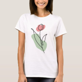 Flower Line Art T Shirt