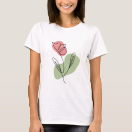 Flower Line Art T Shirt
