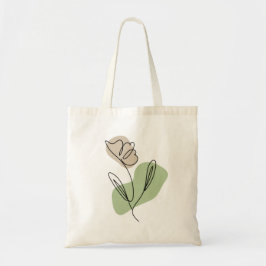 Flower Line Art Tygkasse